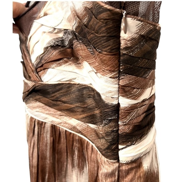 Burberry Batik Brown Mesh Detail Sleeveless Dress Women’s 42 - Picture 5 of 12